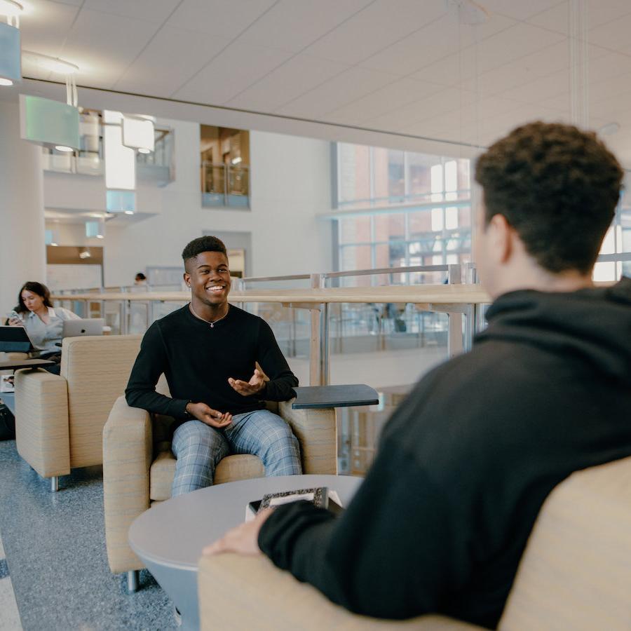 Students having a discussion