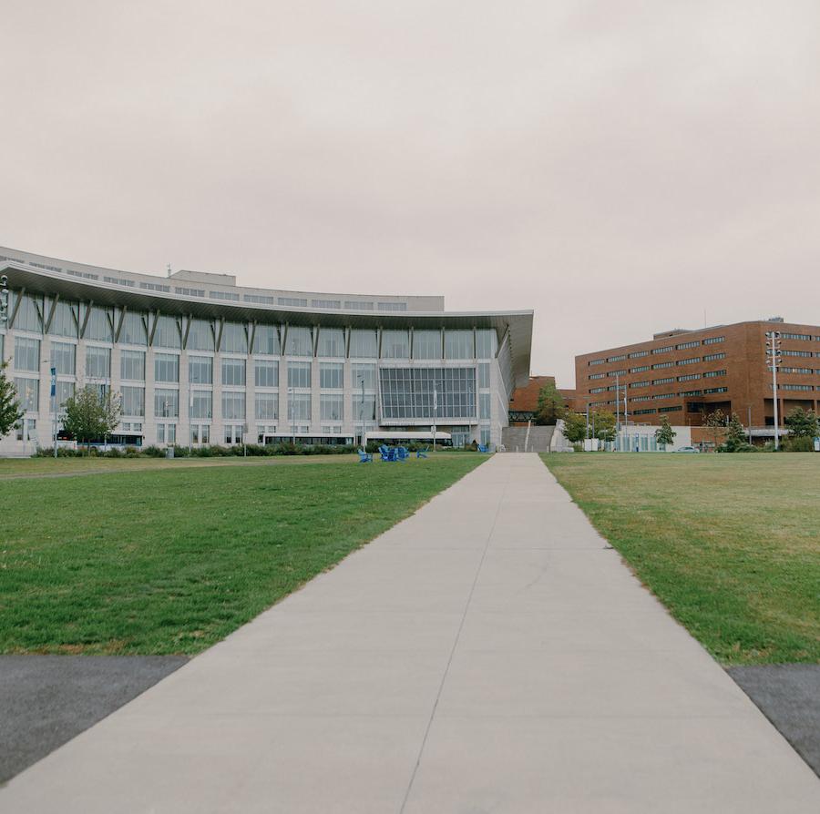 Campus sidewalk