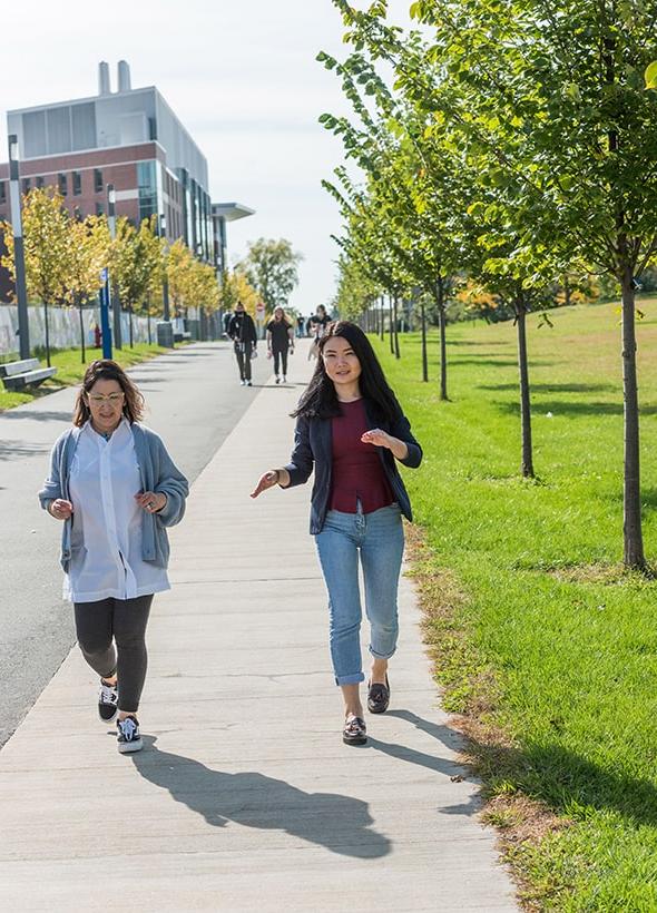 graduate students walking